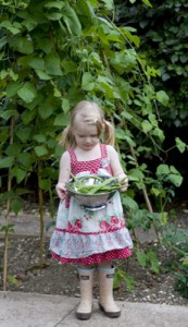 Chief Gardner shows her Runner Beans